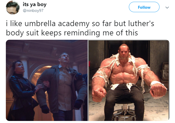 luther umbrella academy body meme