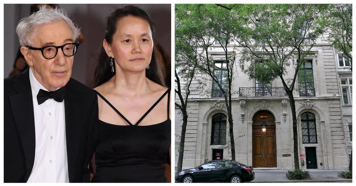 (L-R): Woody Allen and wife Soon-Yi; Jeffrey Epstein's NYC house