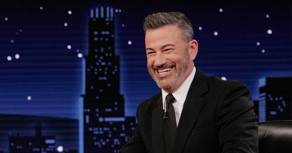 Jimmy Kimmel behind his desk on "Jimmy Kimmel Live!" 