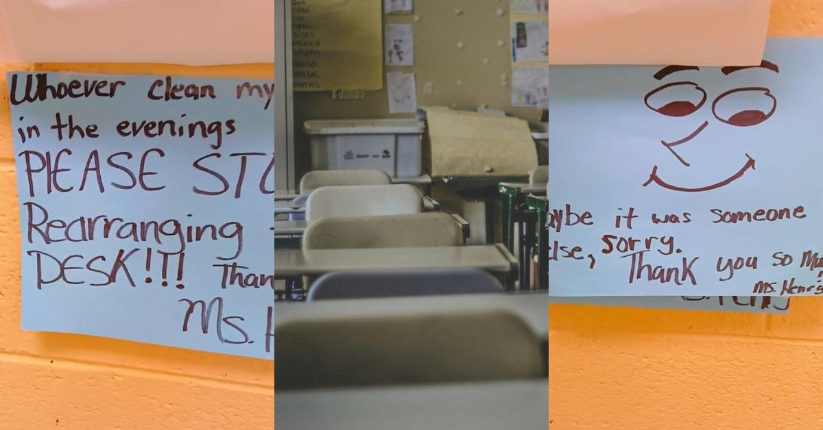 Custodian’s Wholesome Note Exchange With Teacher Goes Viral