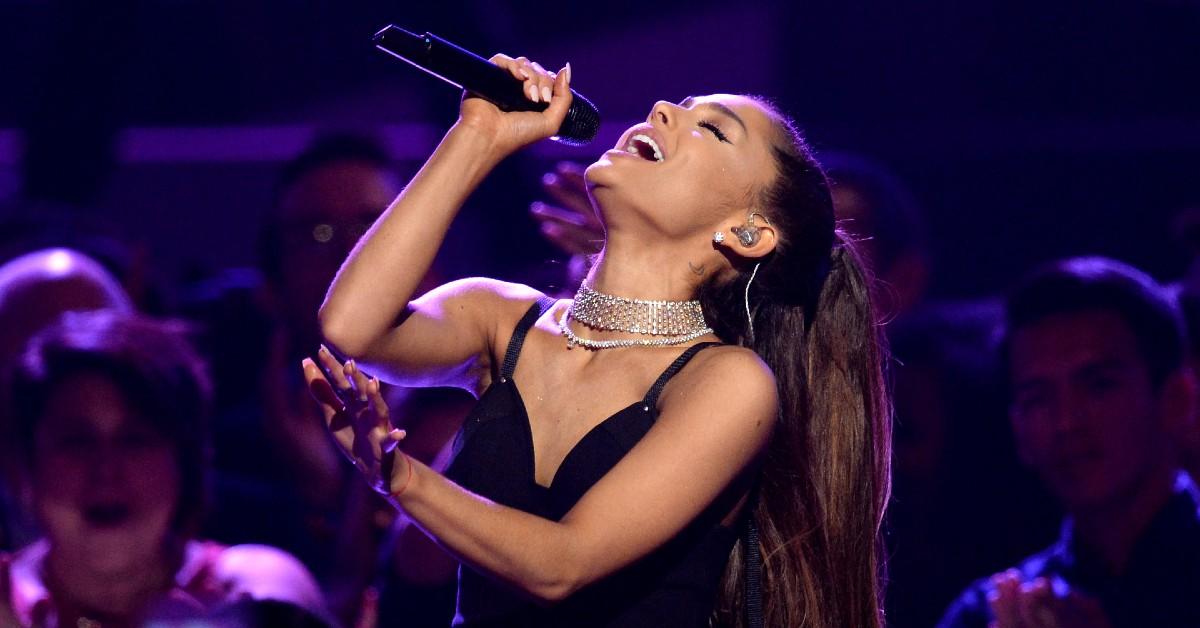Ariana Grande Performing . SOURCE: GETTY IMAGES
