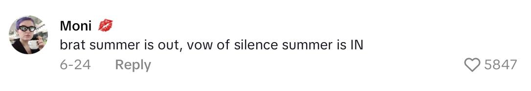 Comment on viral post about women spending their summer at monasteries for vow of silence. 