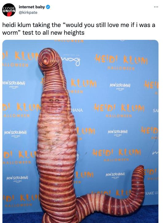 heidi klum worm meme