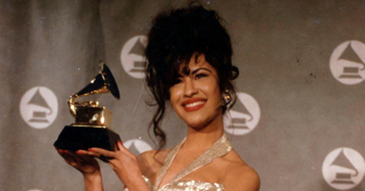 Selena poses with her award for Best Mexican/American Album at the 36th Annual Grammy Awards at Radio City Music Hall, New York, New York, March 1, 1994