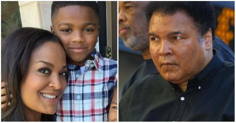 Laila Ali with her son and Muhammad Ali