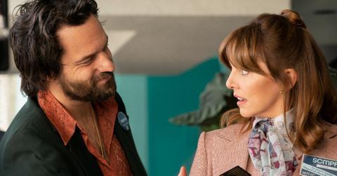 Doug (Jake Johnson) and Joyce (Ophelia Lovibond)