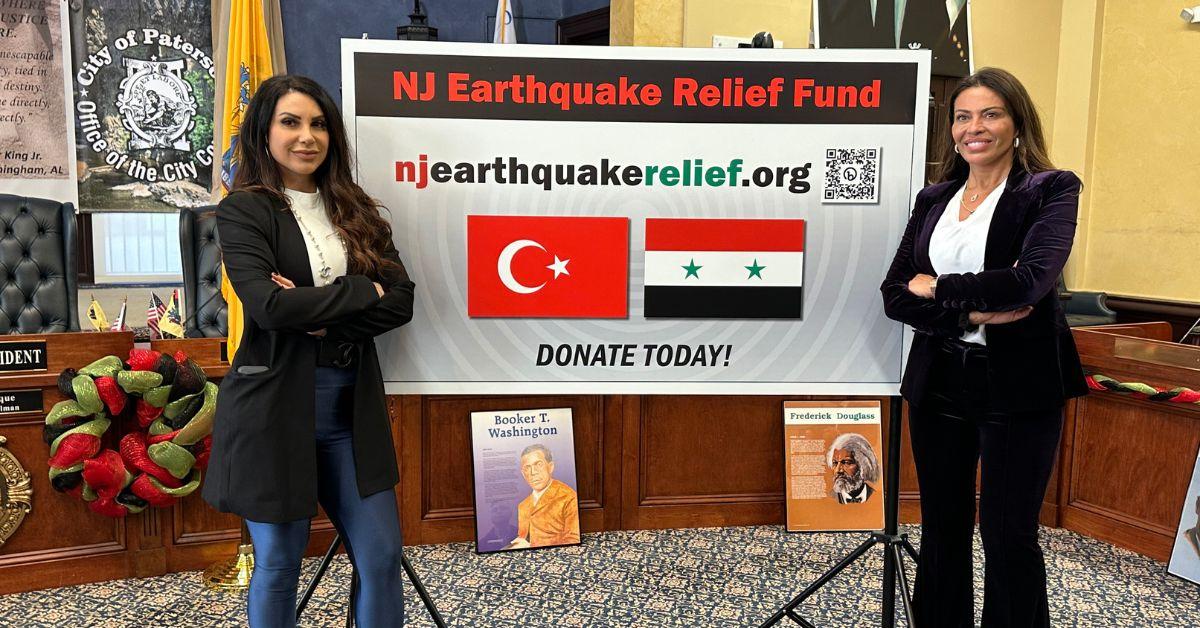 (l-r): Jennifer Aydin and Dolores Catania at the NJ Earthquake Relief Fund even on Feb. 15, 2023.