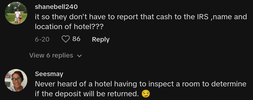 comfort inn scam deposit