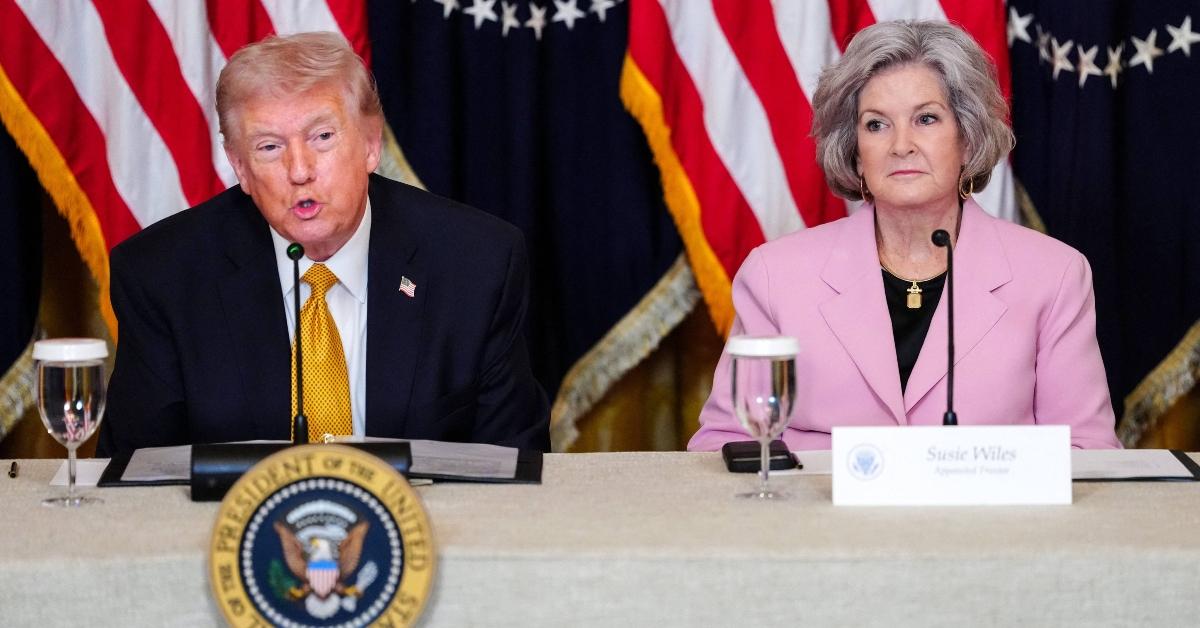 Donald Trump and Susie Wiles Kennedy Center Board Meeting conference.