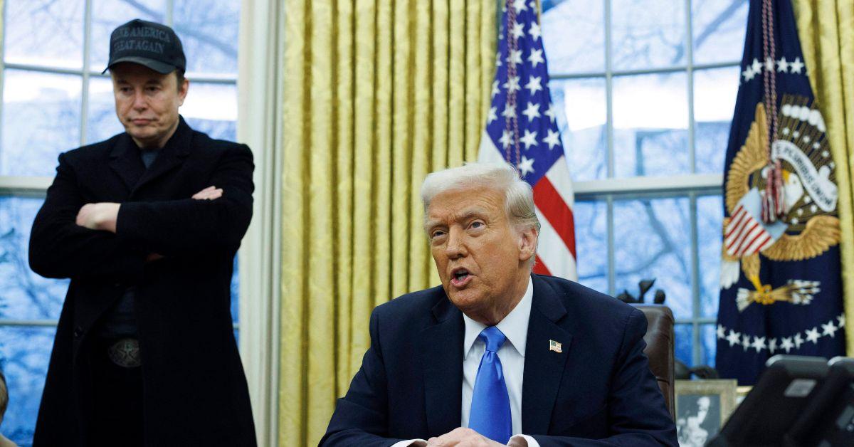 Elon Musk and Donald Trump in the Oval Office. 