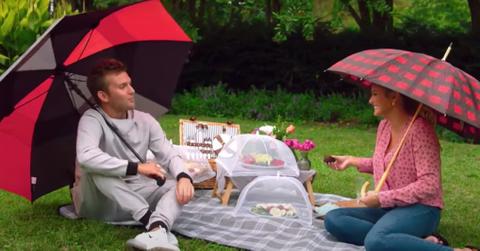 Chase and Emmy having a picnic in the rain on Season 9 of 'Chrisley Knows Best'.
