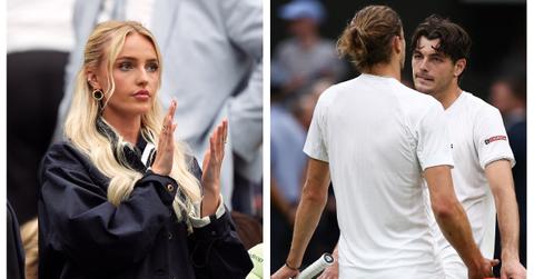 Morgan Riddle, Alexander Zverev, and Taylor Fritz at the July 8 Wimbeldon match