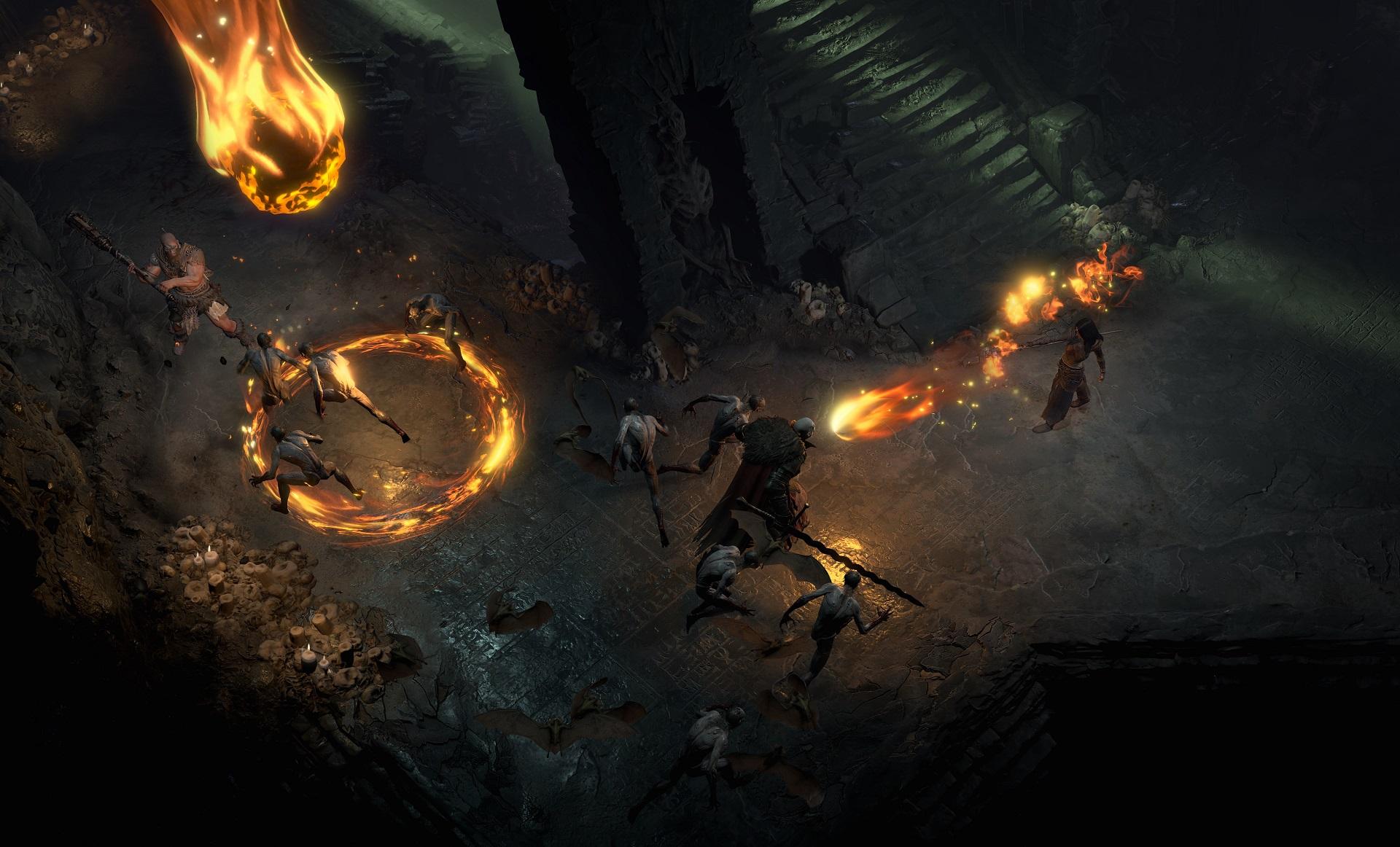 'Diablo IV' Sorcerer summoning a meteor to attack enemies.