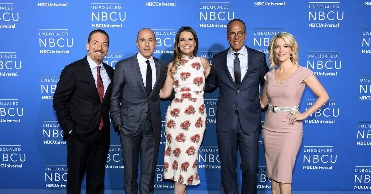 (l-r): Chuck Todd, Matt Lauer, Savannah Guthrie, Lester Holt, and Megyn Kelly on the red carpet