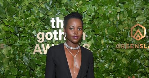Lupita Nyong'o poses in the GreenSlate Greenroom