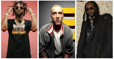 (L-R): Juicy J; Eminem; 2 Chainz