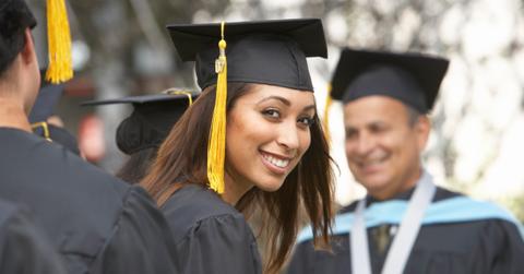 Woman in graduation gown