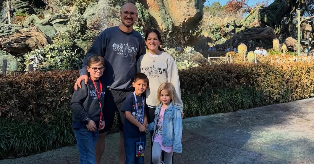 Joey Logano with his family at Walt Disney World Resort.
