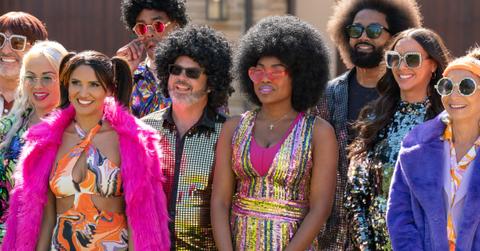 (L-R) Reza Farahan, Paola Mayfield, CJ Franco, Teck Holmes, Jason Smith, Lauren Speed-Hamilton, Wendell Holland, Kristen Doute, and Jill Zarin compete on 'The GOAT.'