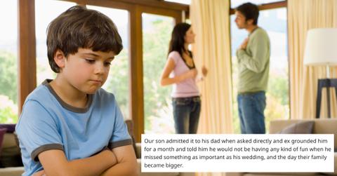 A woman revealed that she didn't continue the punishment her ex-husband set for their son.