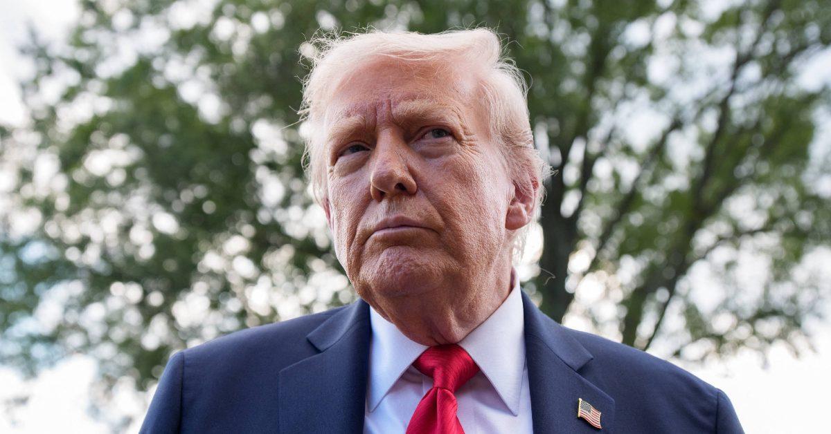 Donald Trump outside of the White House.