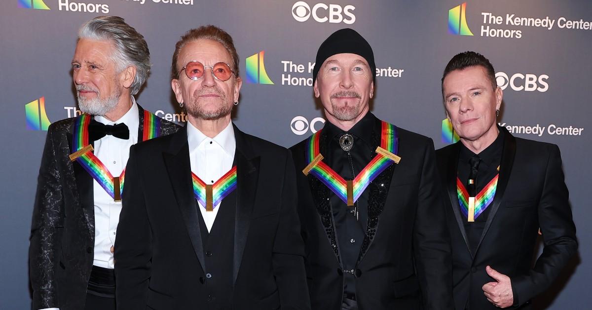 (L-R) Honorees Adam Clayton, Bono, The Edge and Larry Mullen Jr. 