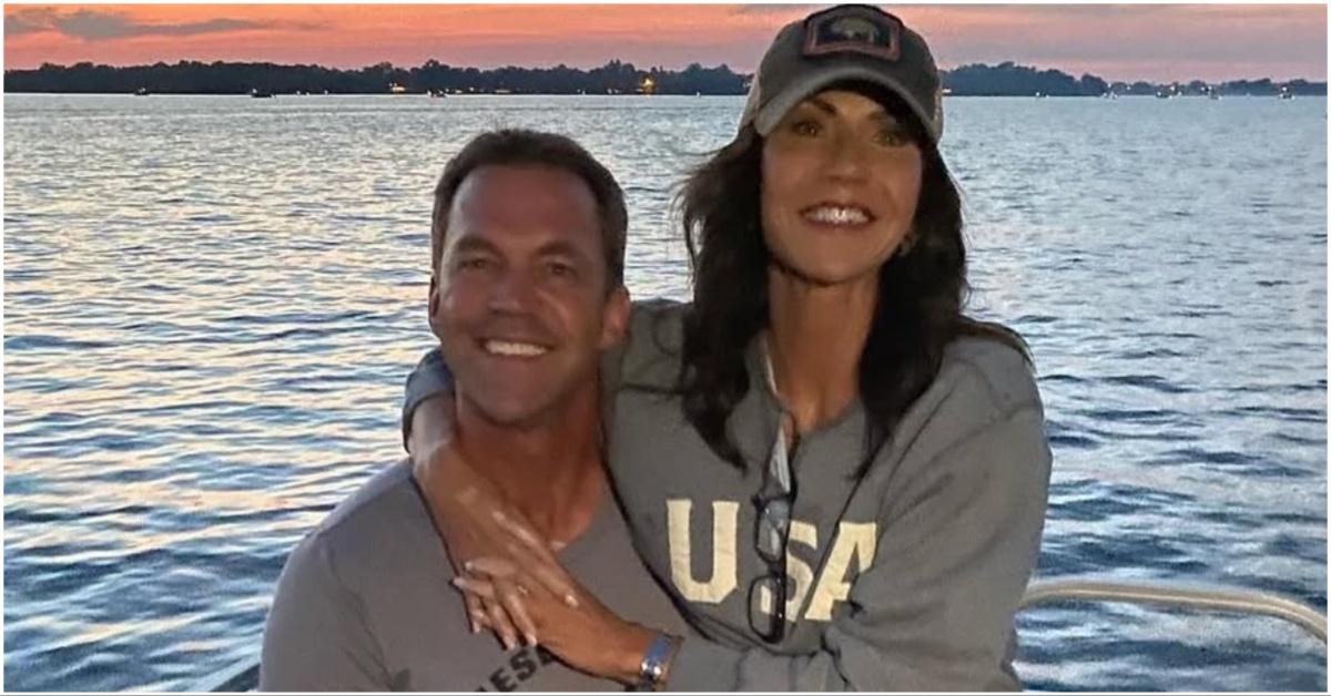 Kristi and Bryon Noem on a boat