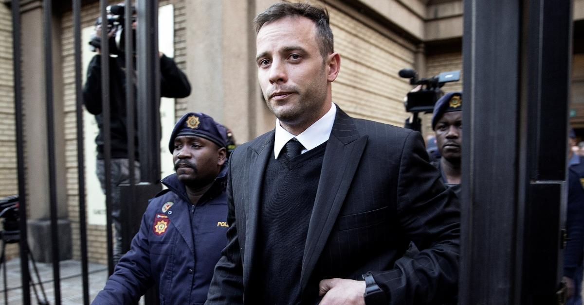 Oscar Pistorius leaves the Pretoria High Court on June 15, 2016, after the third day of his resentencing hearing for the 2013 murder of his girlfriend Reeva Steenkamp