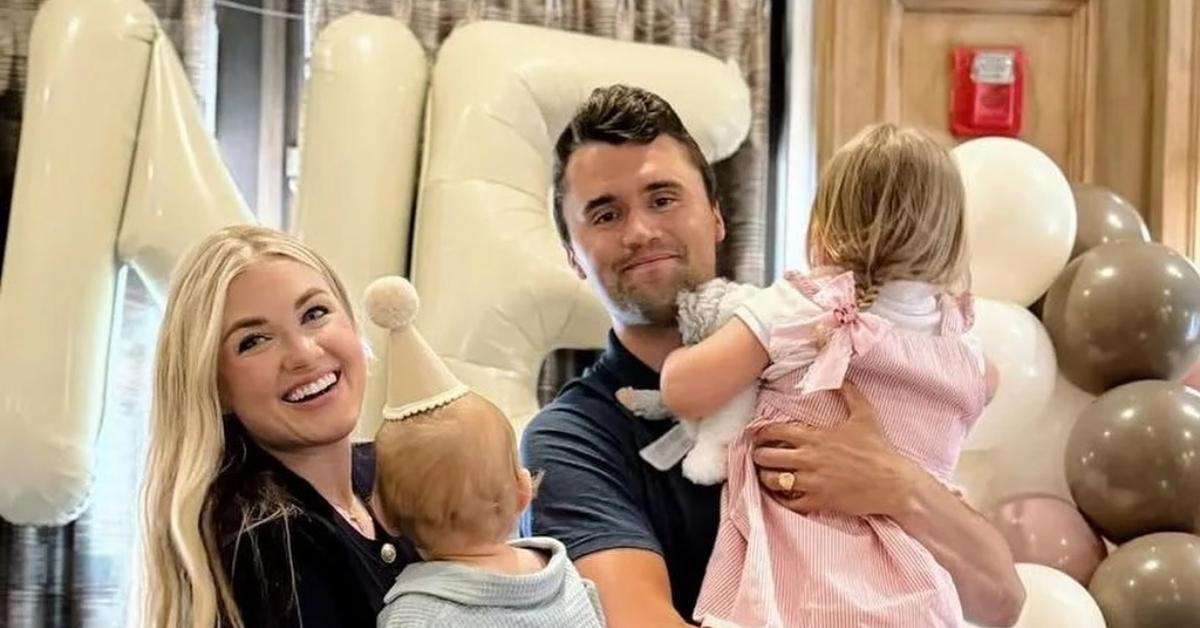 (l-r): Erika Kirk, Charlie Kirk and their children