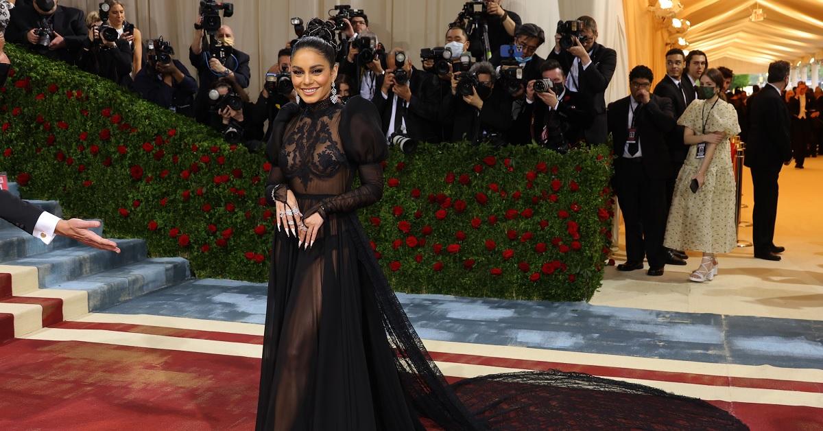 Met Gala 2022: Vanessa Hudgens is seen in her VERY SHEER black gown