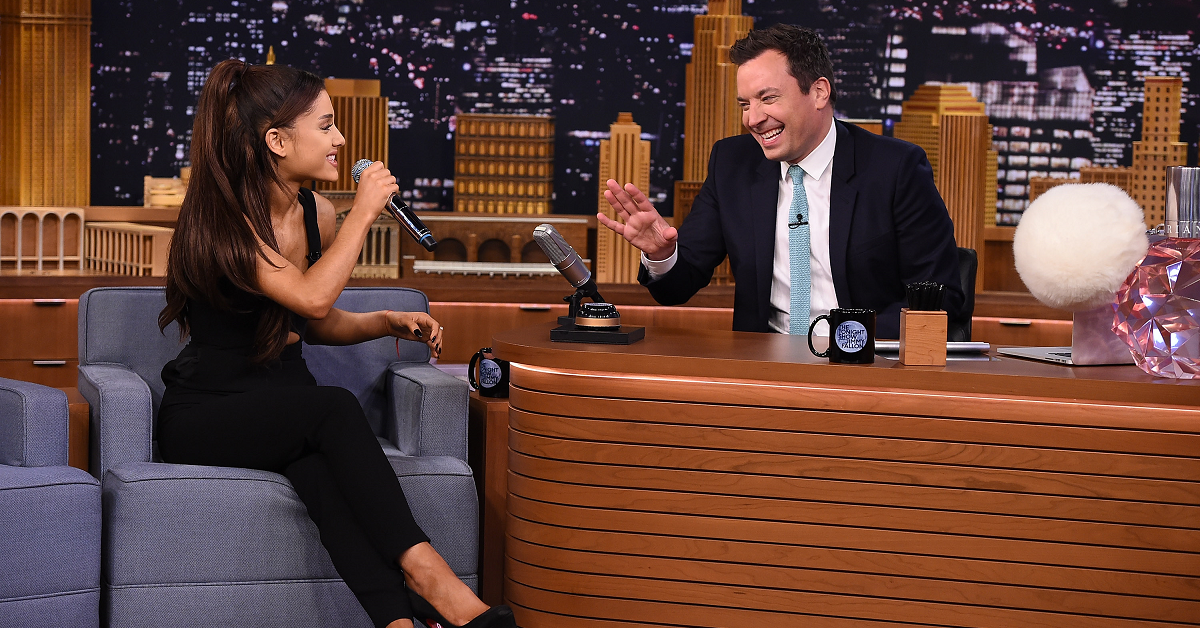 Ariana Grande and Jimmy Fallon