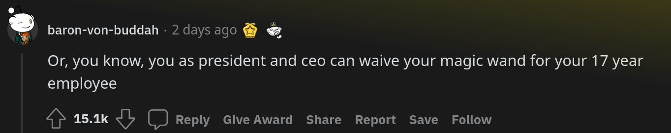 ceo coworkers donate pto reddit