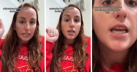 Two Subway sandwiches cost 33 dollars