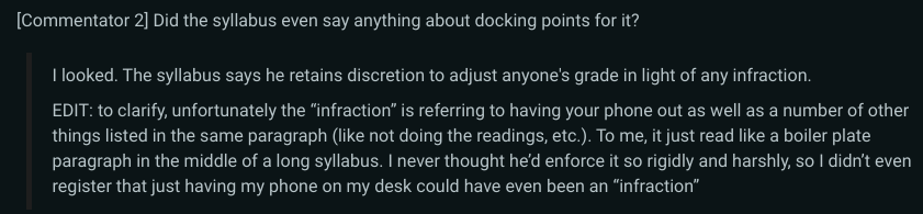 professor docking points phones on desks