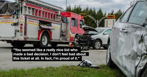 cop letter speeding teen