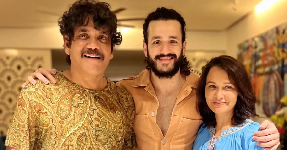 Akhil Akkineni with his parents