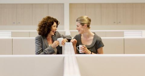 Two female colleagues at work