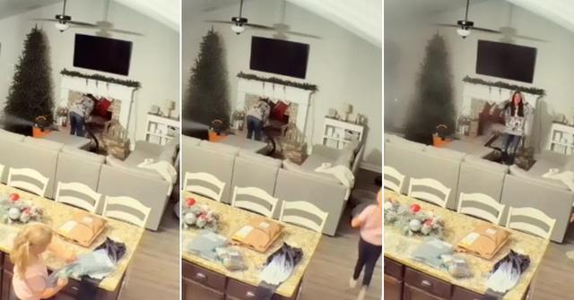 A mom shop vacs the chimney and starts to fill the living room with soot