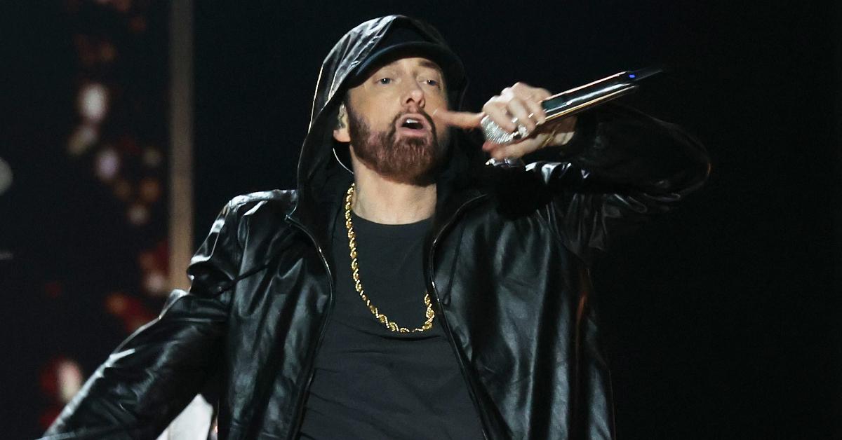 Eminem performs onstage during the 37th Annual Rock & Roll Hall of Fame Induction Ceremony 