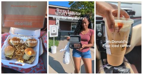 TikTok creator @ladya_2206 shared a list of places that offer people free food or items on their birthday.