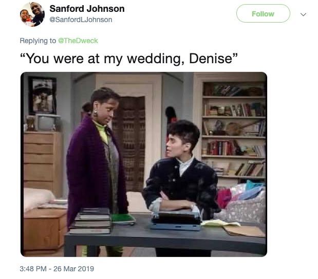 you were at my wedding denise meme