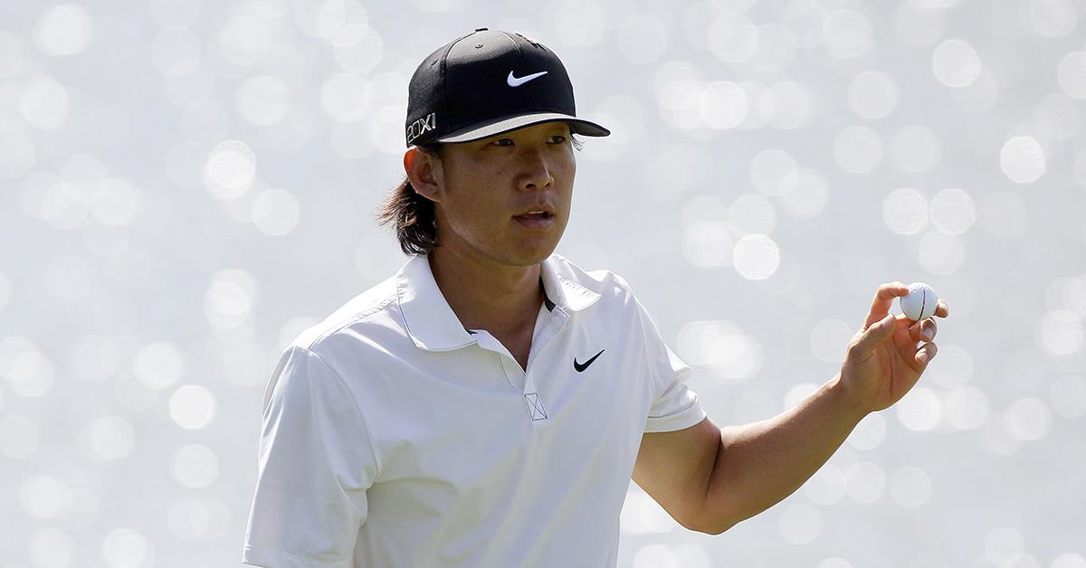 Anthony Kim with a golf ball at the Arnold Palmer Invitational. 