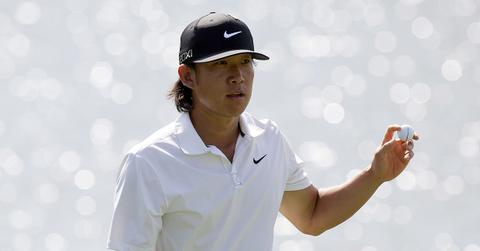 Anthony Kim with a golf ball at the Arnold Palmer Invitational.
