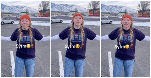 A TikToker uses the slang SYFM.