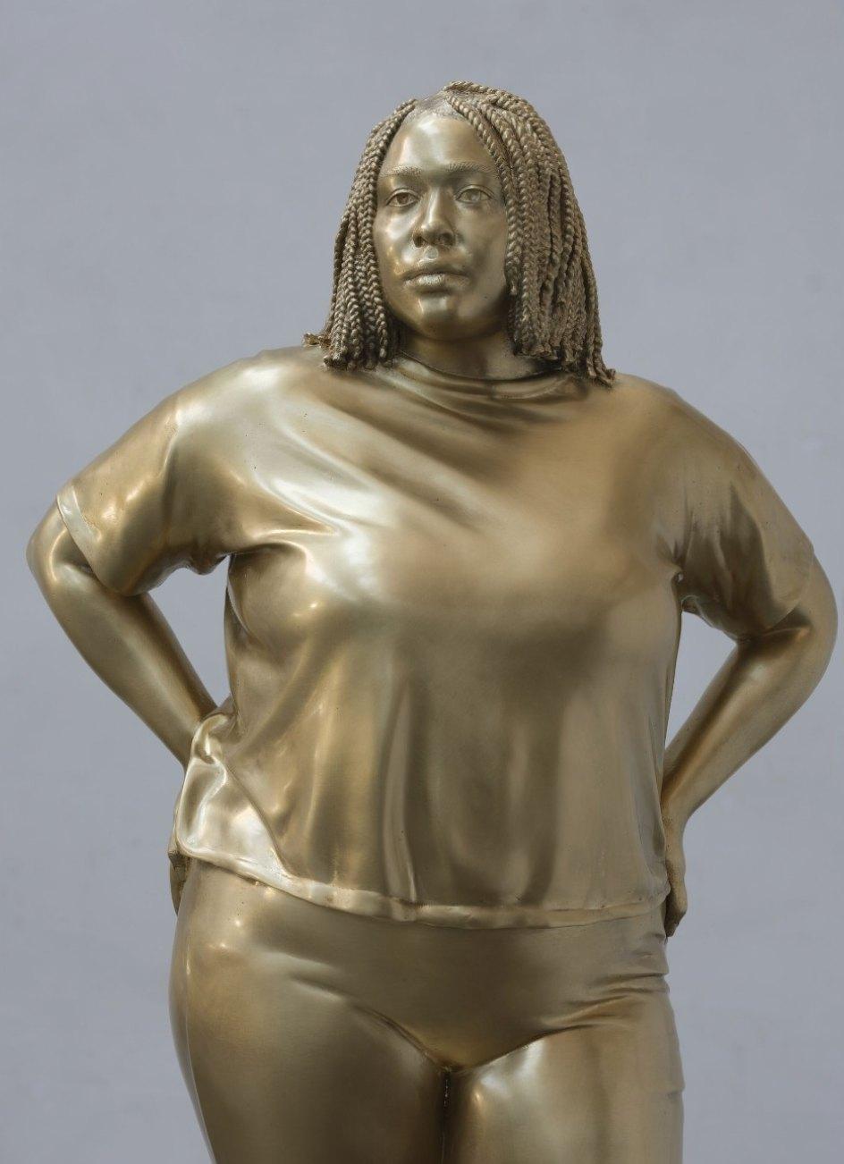 The 12-foot bronze statue of a Black woman now standing tall in Times Square.
