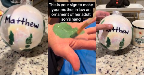 Woman Gifts Mother-In-Law Son’s Handprint on Christmas Ornament
