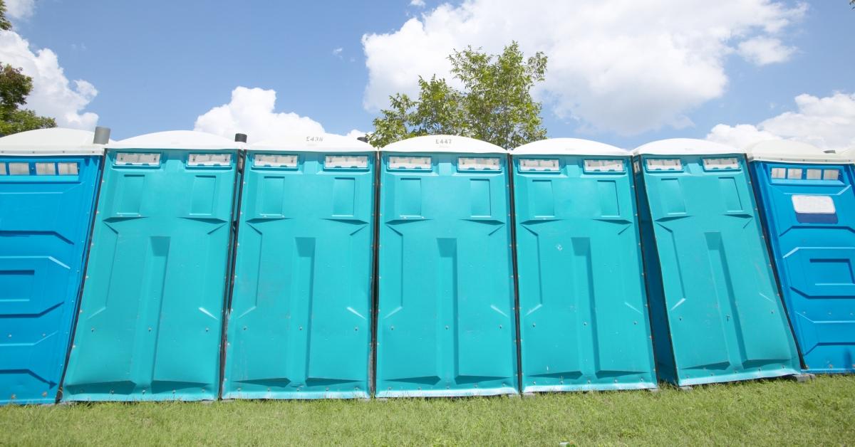 A row of port-a-potties