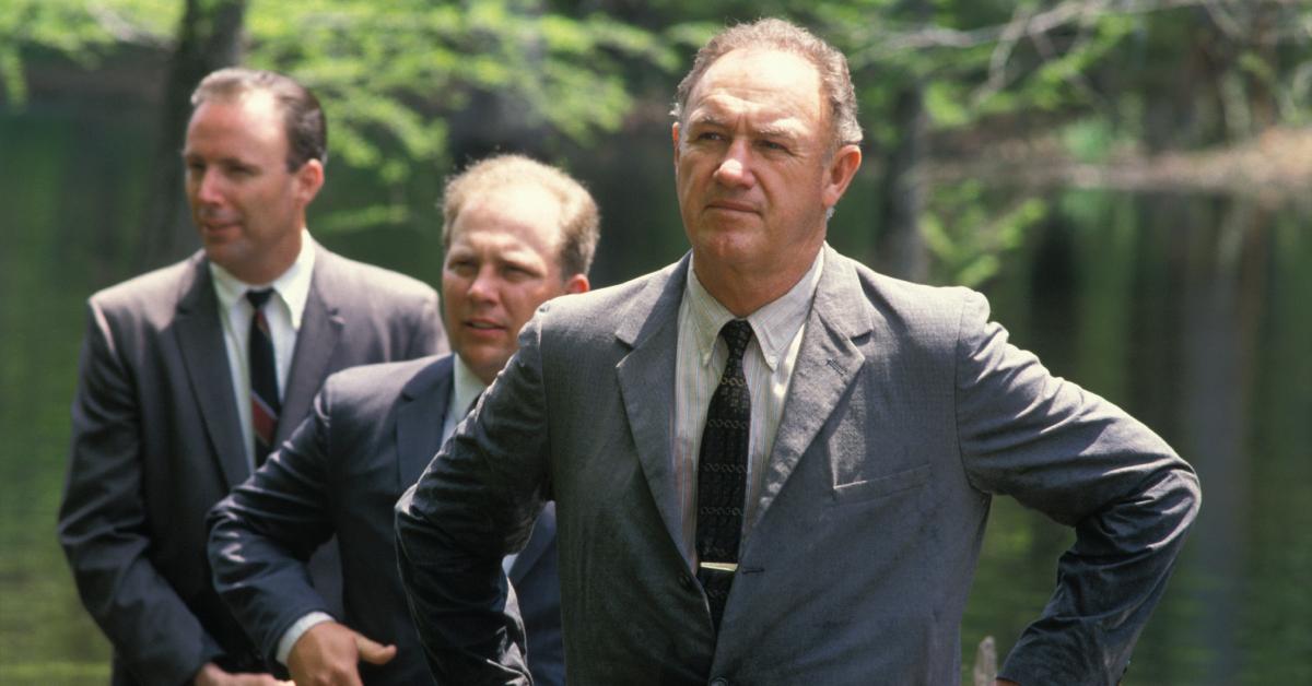 Gene Hackman on the set of 'Mississippi River.'