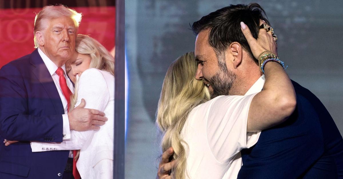 Erika Kirk exchanges intimate hugs with J.D. Vance and President Trump