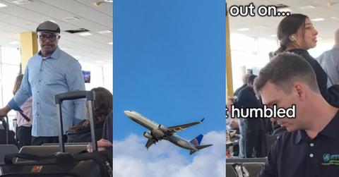 Woman Blocks Airport Gate Seat